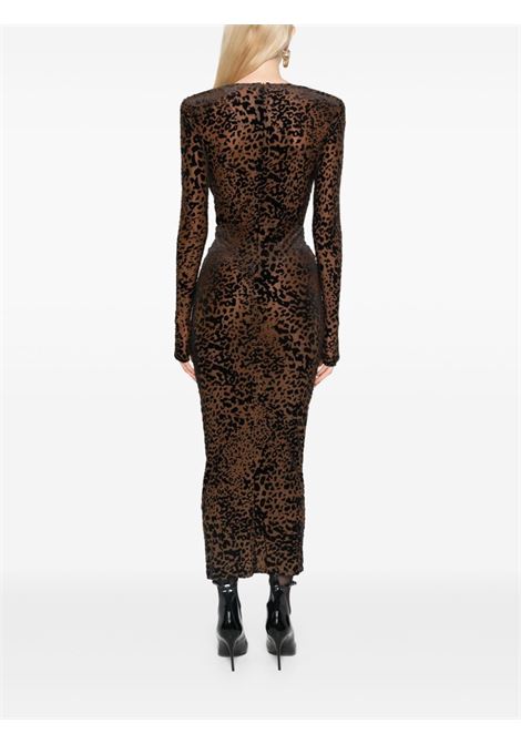 Abito midi con stampa leopardata in marrone Alex perry - donna ALEX PERRY | D1366TBCC